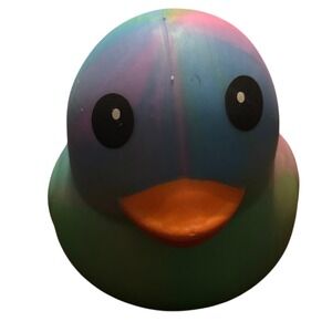 Sunny Days Jumbo Squeezy Duck – Tie-Dye Blue Squishy Stress Relief Toy – New